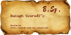 Balogh Szervác névjegykártya