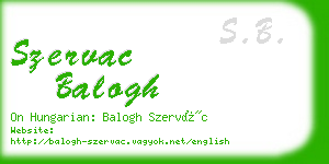 szervac balogh business card